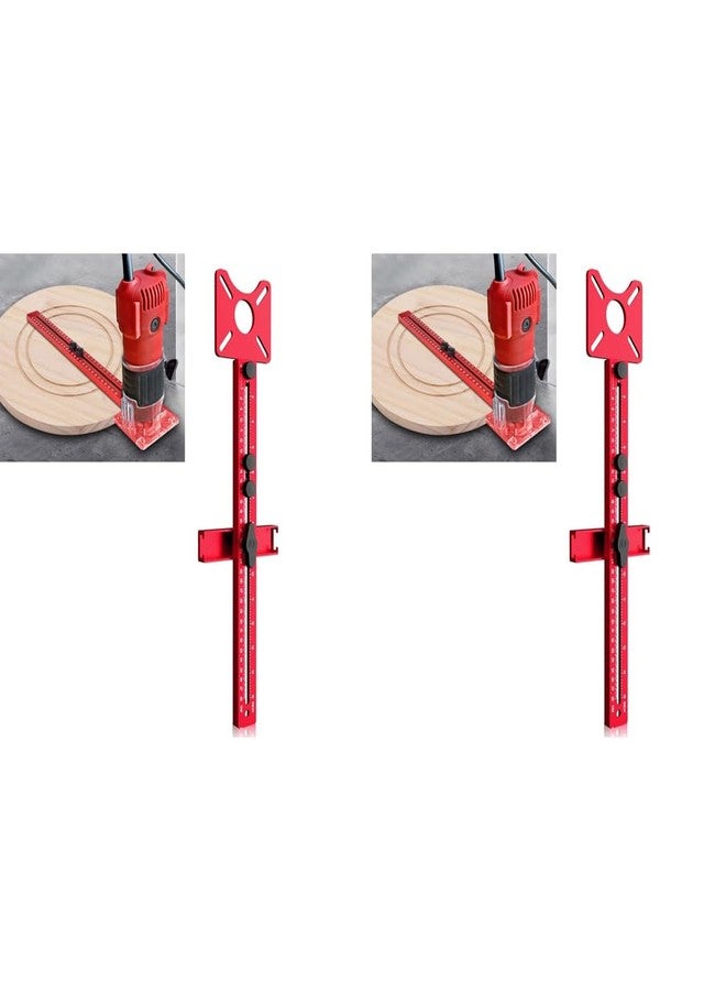 Serplex حامل توجيه وطحن وتفريز من سبائك الألومنيوم من سيربلكس 4 في 1، أداة قطع دائرية متعددة الوظائف، دليل لأدوات الخزائن، أداة قابلة للتعديل لأعمال النجارة، قطعتان - Image 1